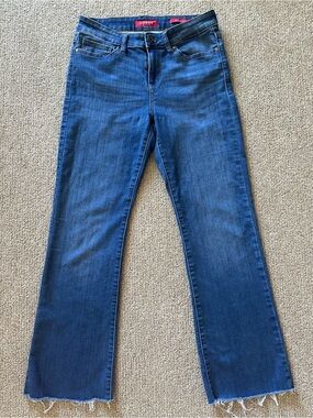 Guess Mid Rise Bootcut Jeans Raw Hem Y2K Boho Grunge Quiet Luxury Designer 29